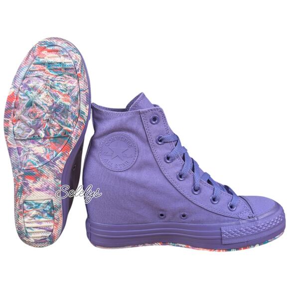 Converse 2014 RARE CTAS Platform Plus Hidden Wedge Nightshade Purple Sneaker 9 - Picture 1 of 10